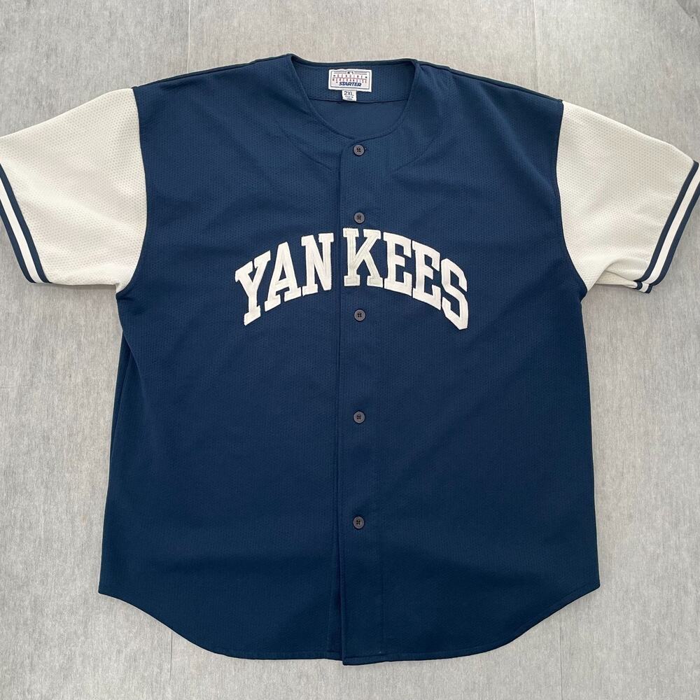 New York Yankees Jersey Adult 2XL Blue White Starter Baseball MLB Mens XXL